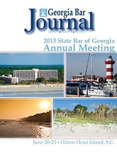 April 2013 Georgia Bar Journal Cover