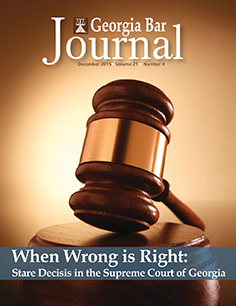 December 2015 Georgia Bar Journal Cover